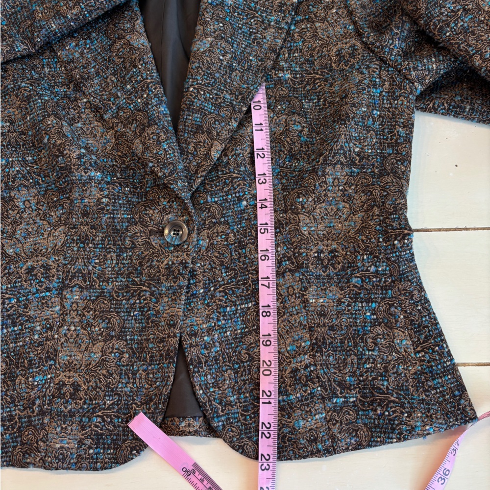 Insight New York Jacquard Blazer Jacket Women’s 10 Floral Textured Metallic - Picture 10 of 11